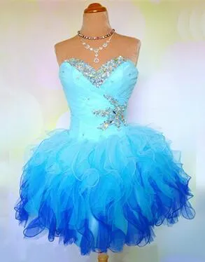 Sweetheart Organza Dresses- Beaded Crystals Gowns