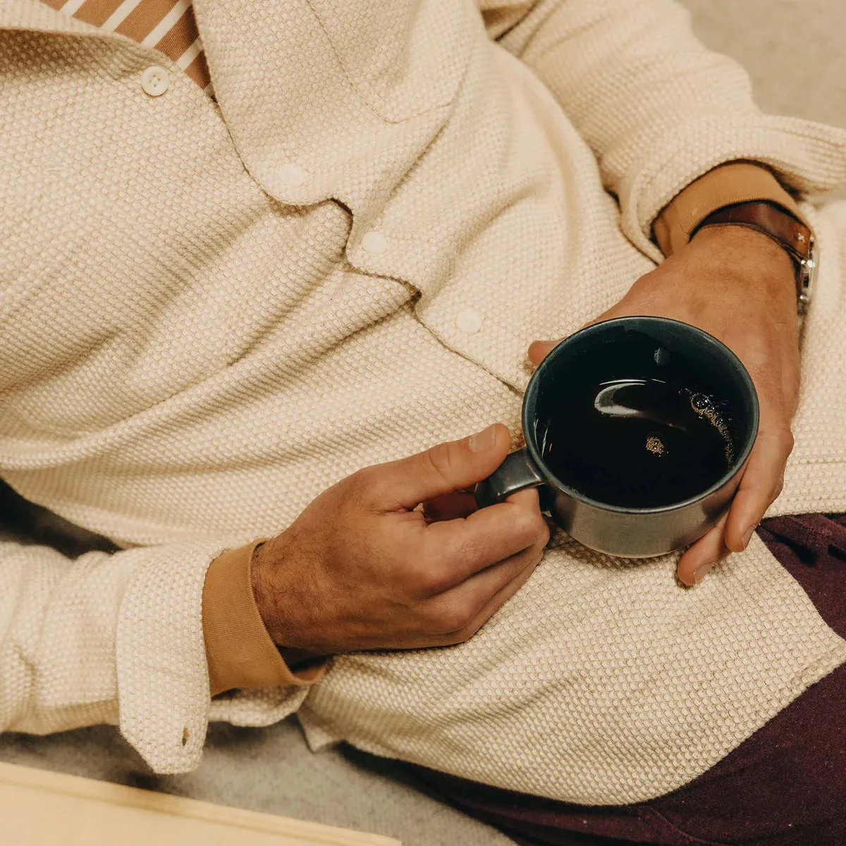 The Utility Shirt in Natural Sashiko