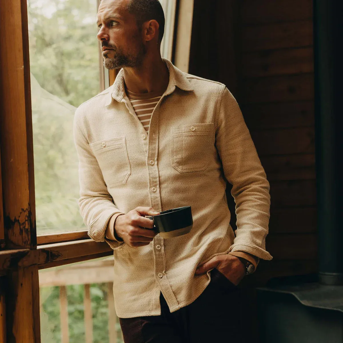 The Utility Shirt in Natural Sashiko