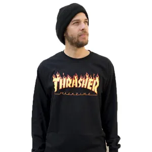 Thrasher Flame Logo Mens Long Sleeve Shirts