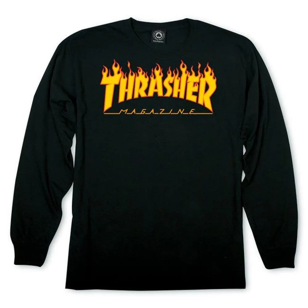 Thrasher Flame Logo Mens Long Sleeve Shirts