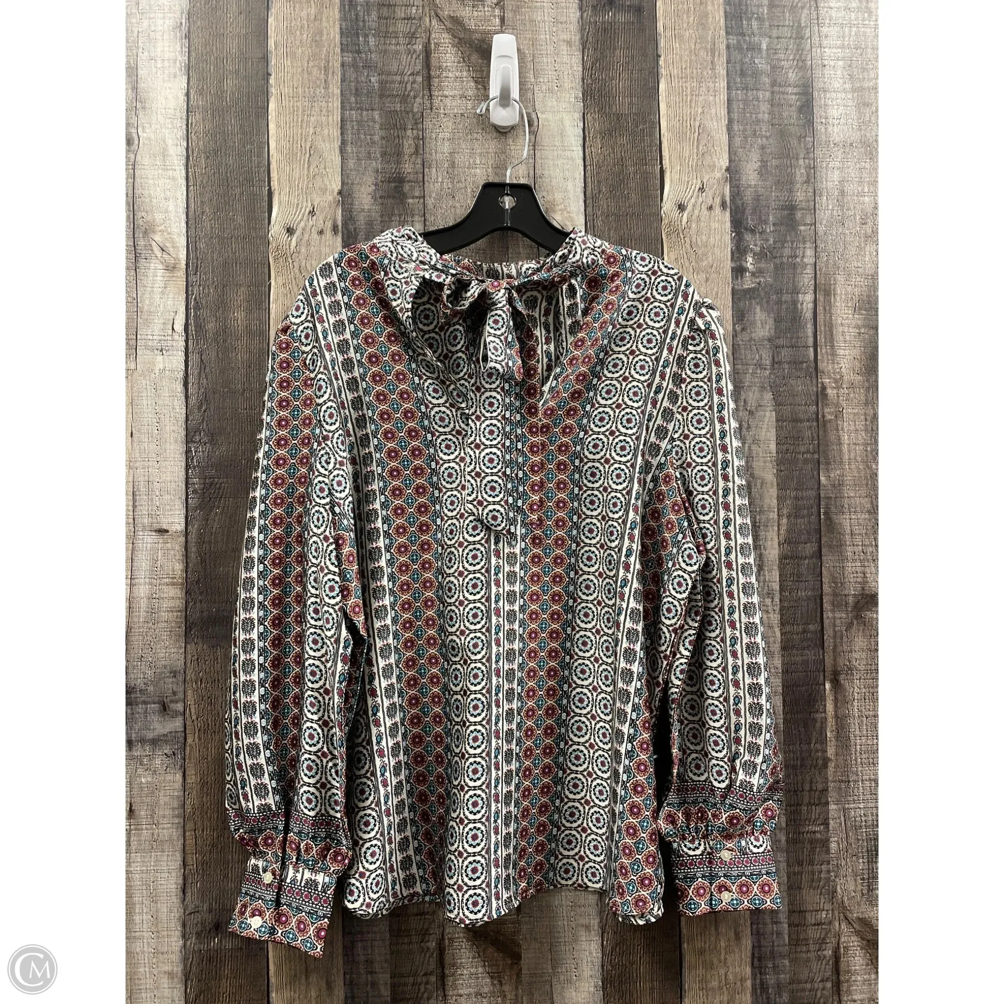 Top Long Sleeve By Loft In Floral Print, Size: L