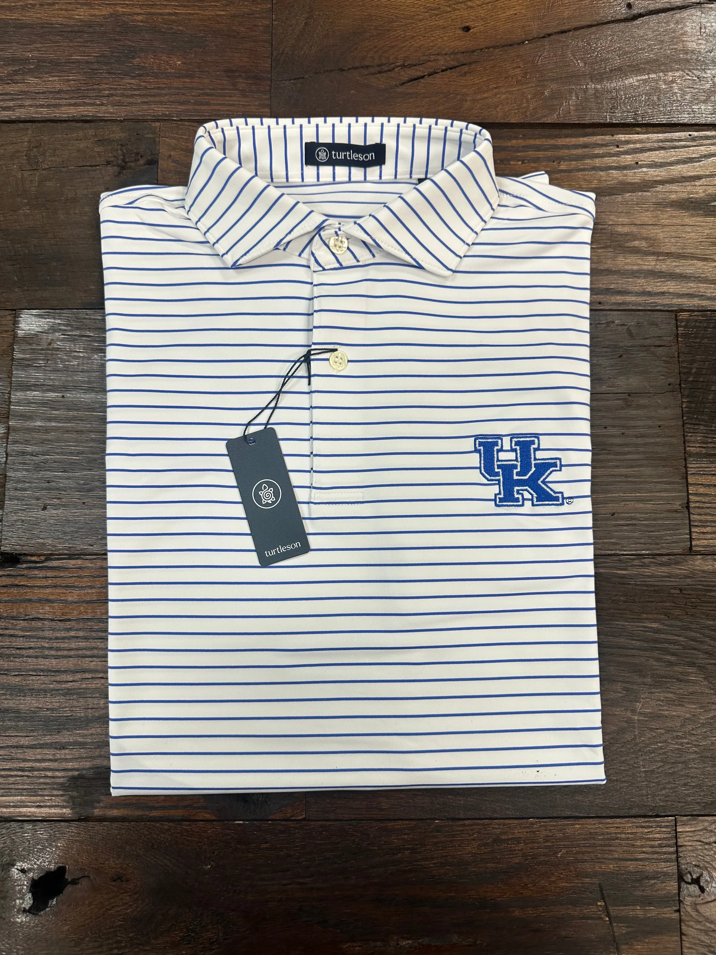 UK Broad Stripe Performance Polo - Marine White