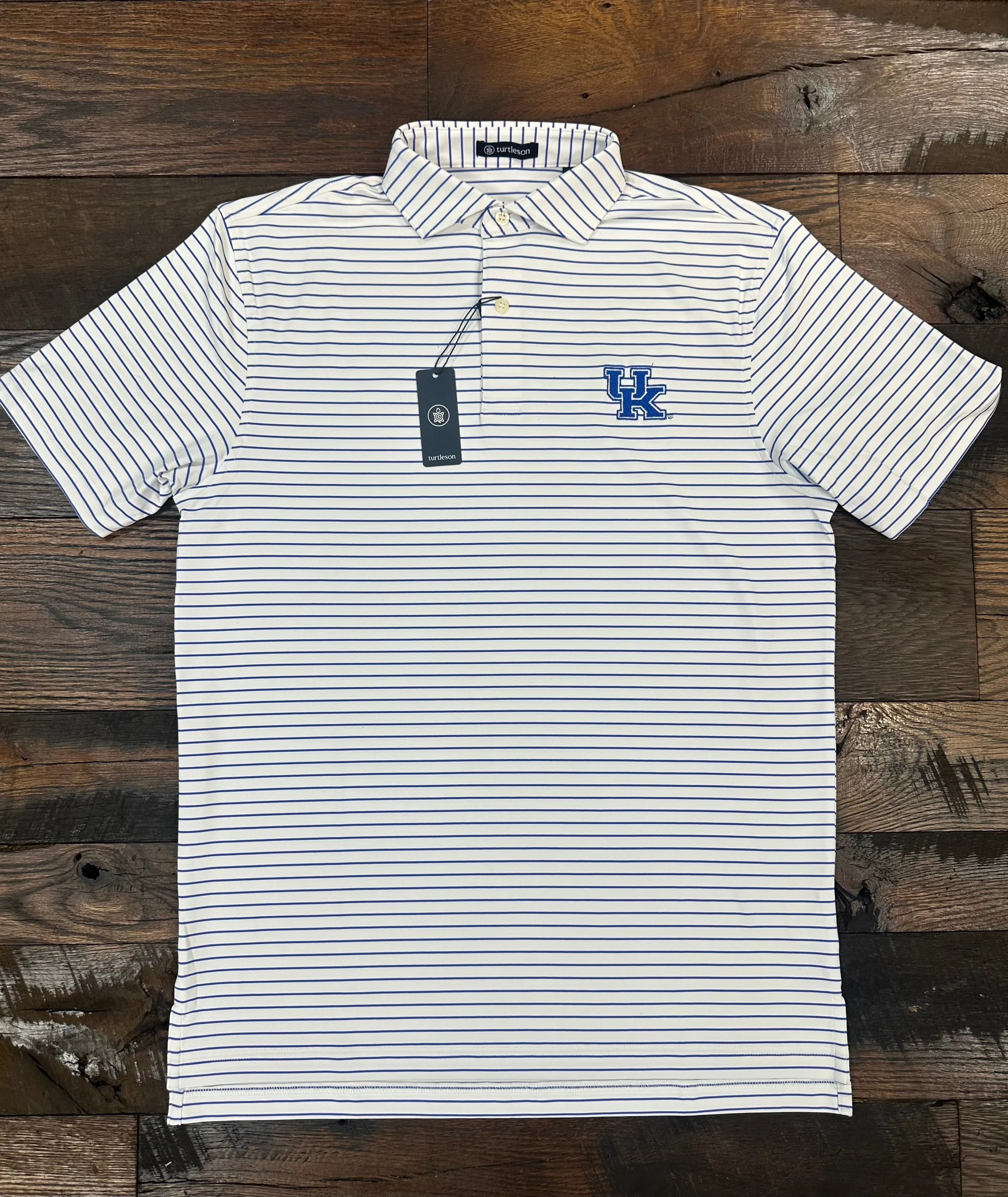 UK Broad Stripe Performance Polo - Marine White