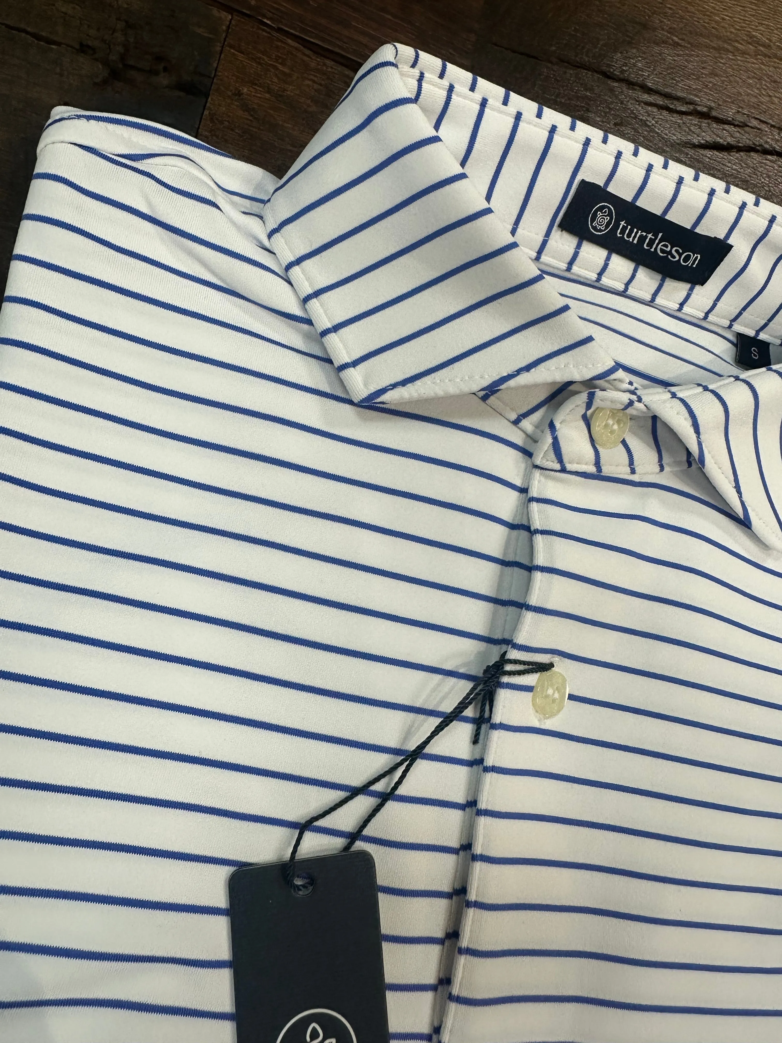 UK Broad Stripe Performance Polo - Marine White