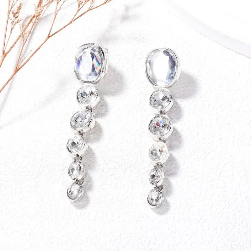 Vintage Transparent Resin Drop Earrings Oval Tassel for Women Jewelry