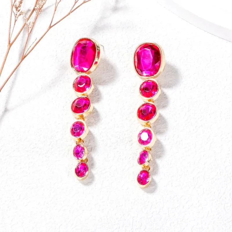 Vintage Transparent Resin Drop Earrings Oval Tassel for Women Jewelry