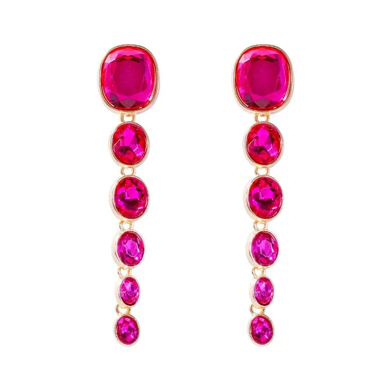 Vintage Transparent Resin Drop Earrings Oval Tassel for Women Jewelry