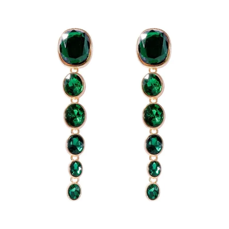Vintage Transparent Resin Drop Earrings Oval Tassel for Women Jewelry