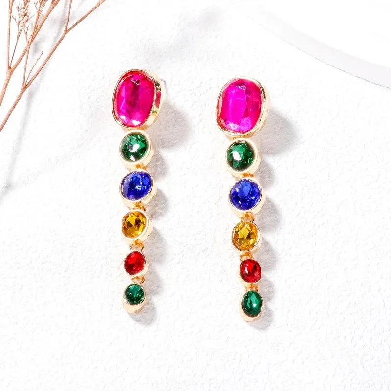 Vintage Transparent Resin Drop Earrings Oval Tassel for Women Jewelry