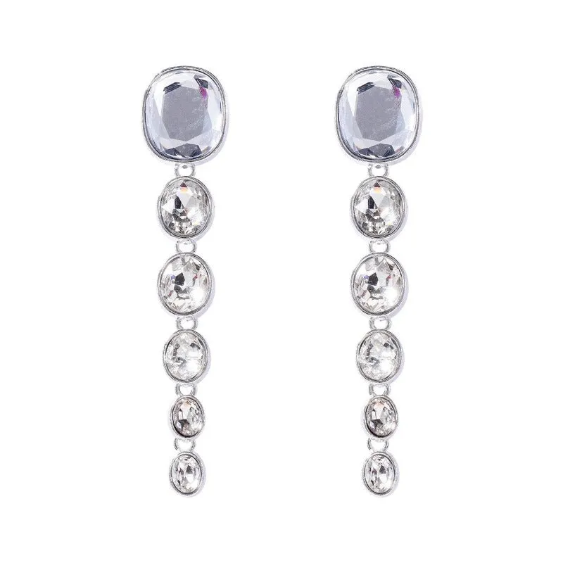 Vintage Transparent Resin Drop Earrings Oval Tassel for Women Jewelry