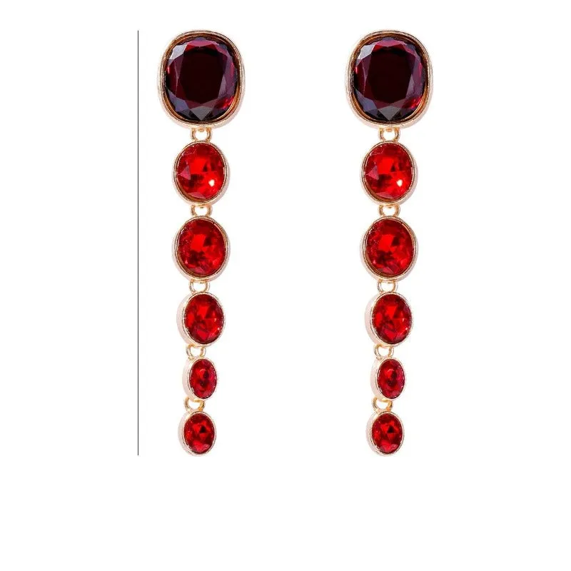 Vintage Transparent Resin Drop Earrings Oval Tassel for Women Jewelry