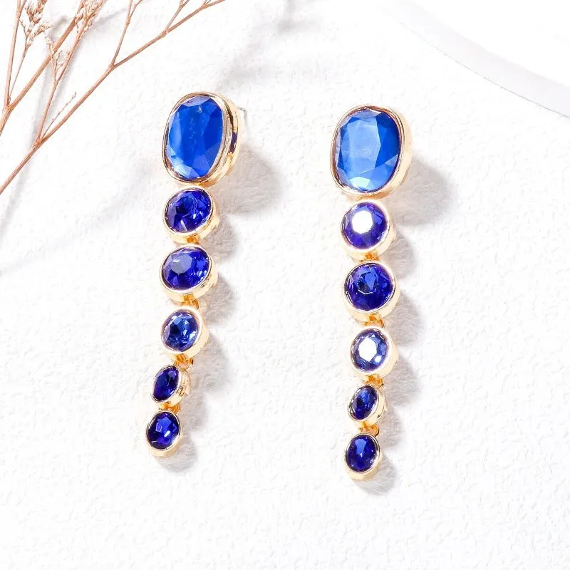 Vintage Transparent Resin Drop Earrings Oval Tassel for Women Jewelry