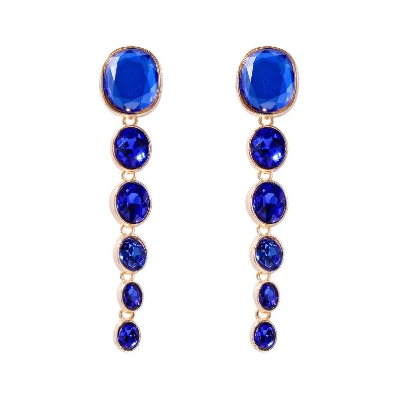 Vintage Transparent Resin Drop Earrings Oval Tassel for Women Jewelry