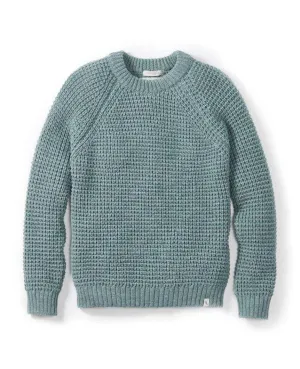 Waffle Crew Neck Jumper Seafoam