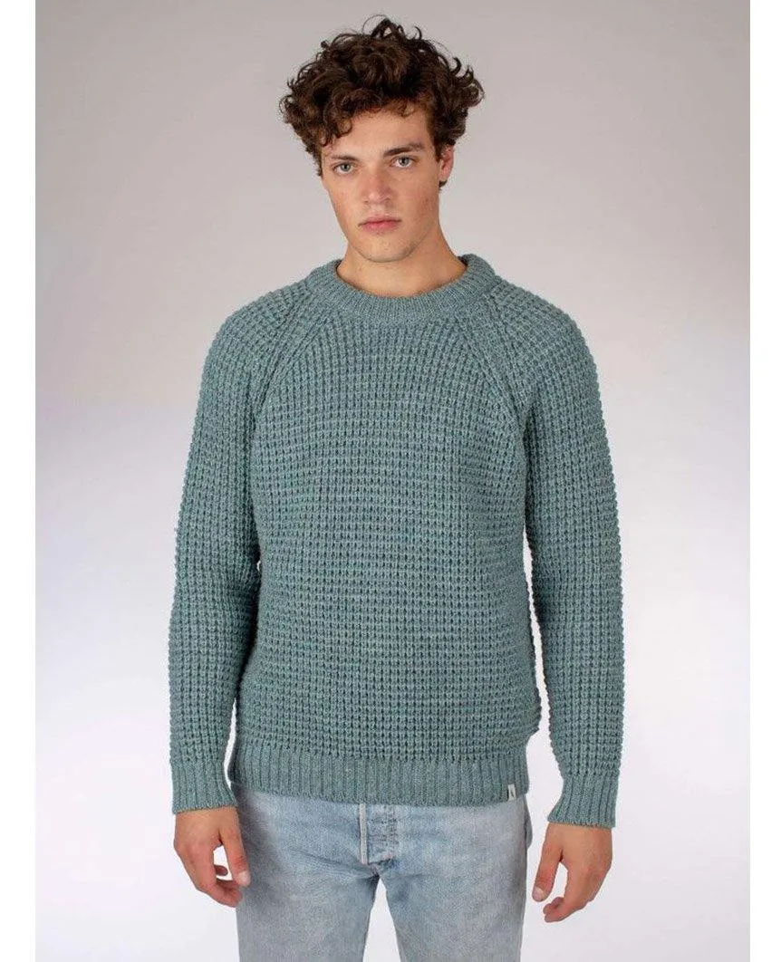 Waffle Crew Neck Jumper Seafoam