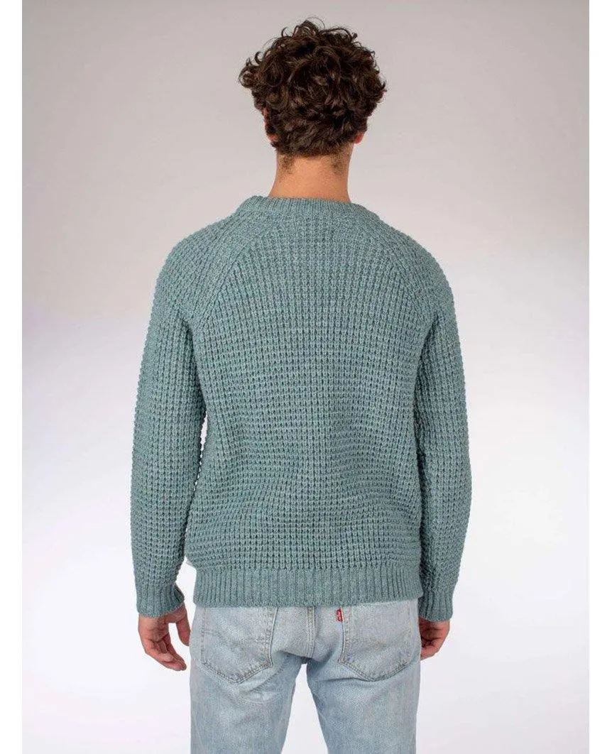 Waffle Crew Neck Jumper Seafoam