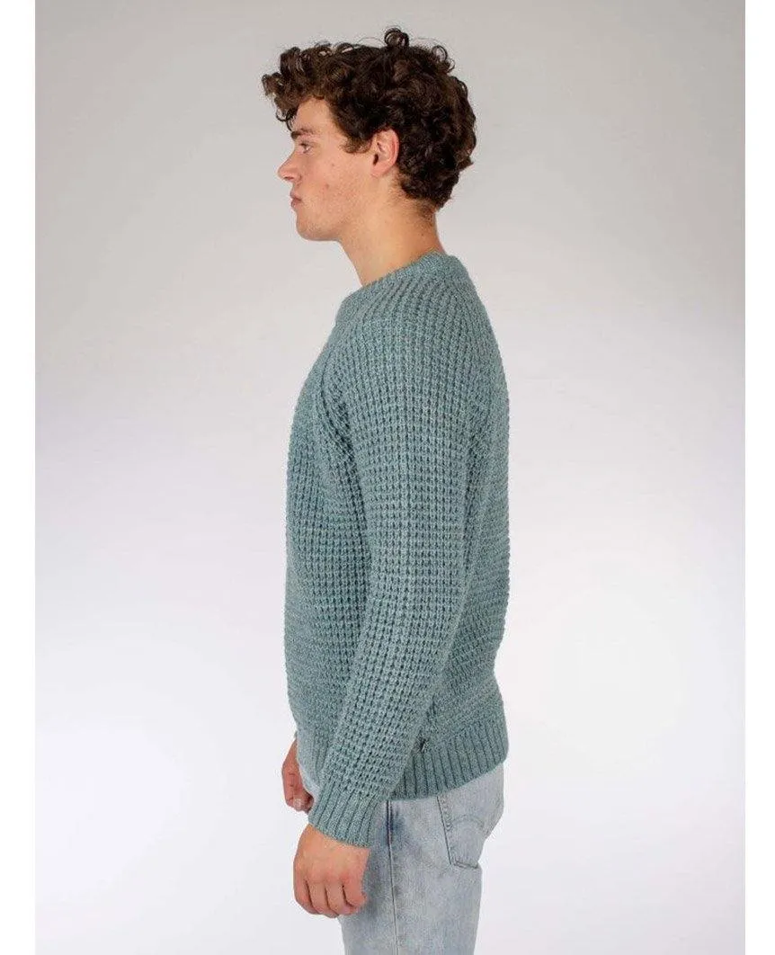 Waffle Crew Neck Jumper Seafoam