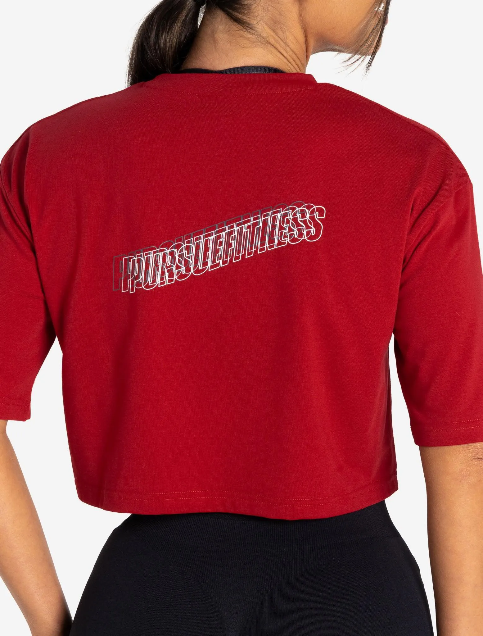 Wave Crop T-Shirt - Maroon