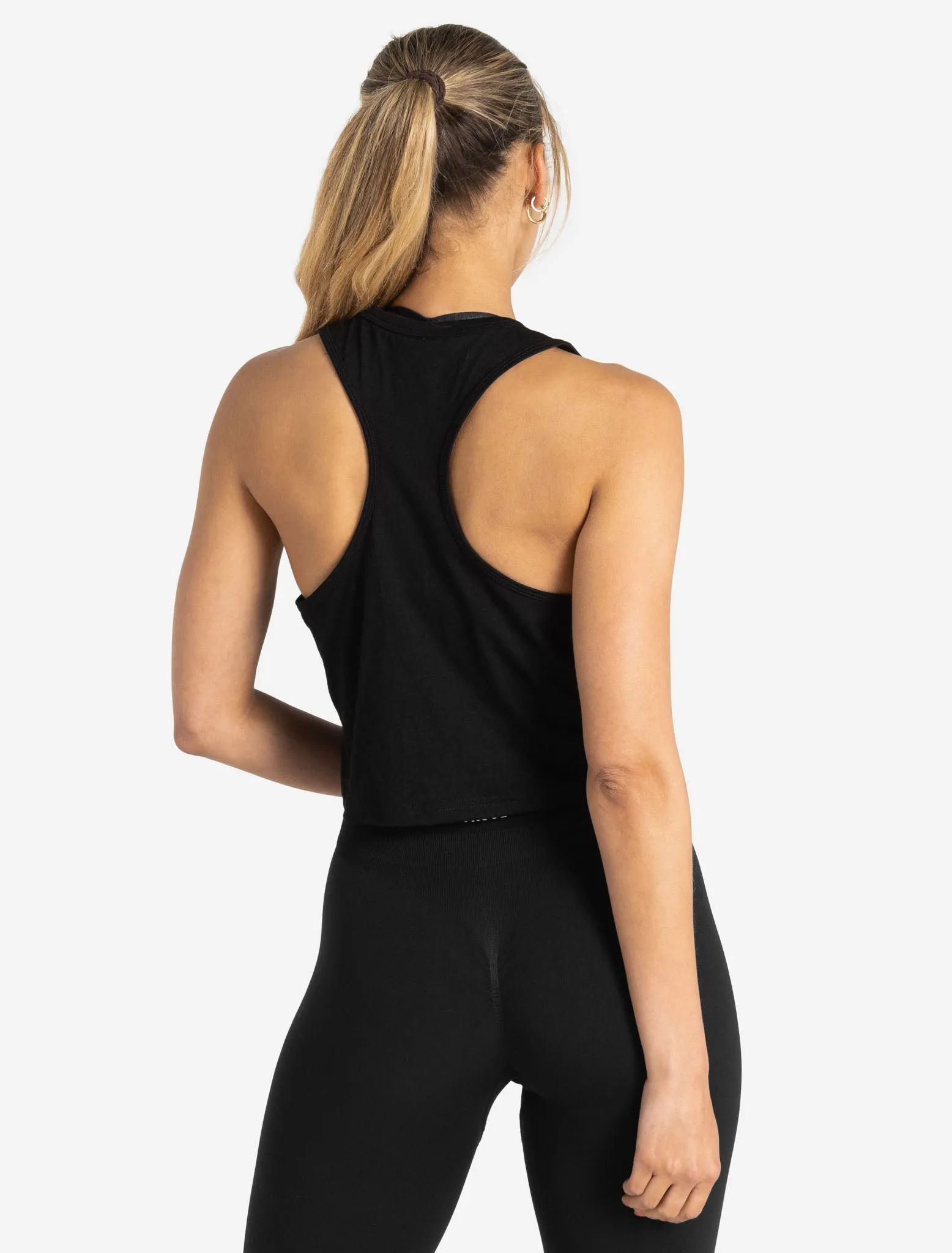 Wave Crop Tank - Black