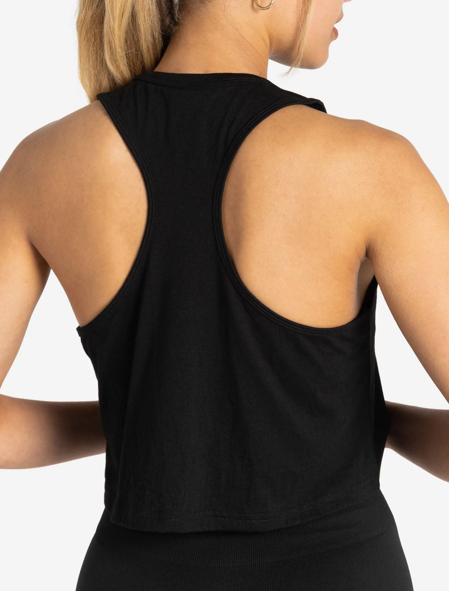 Wave Crop Tank - Black