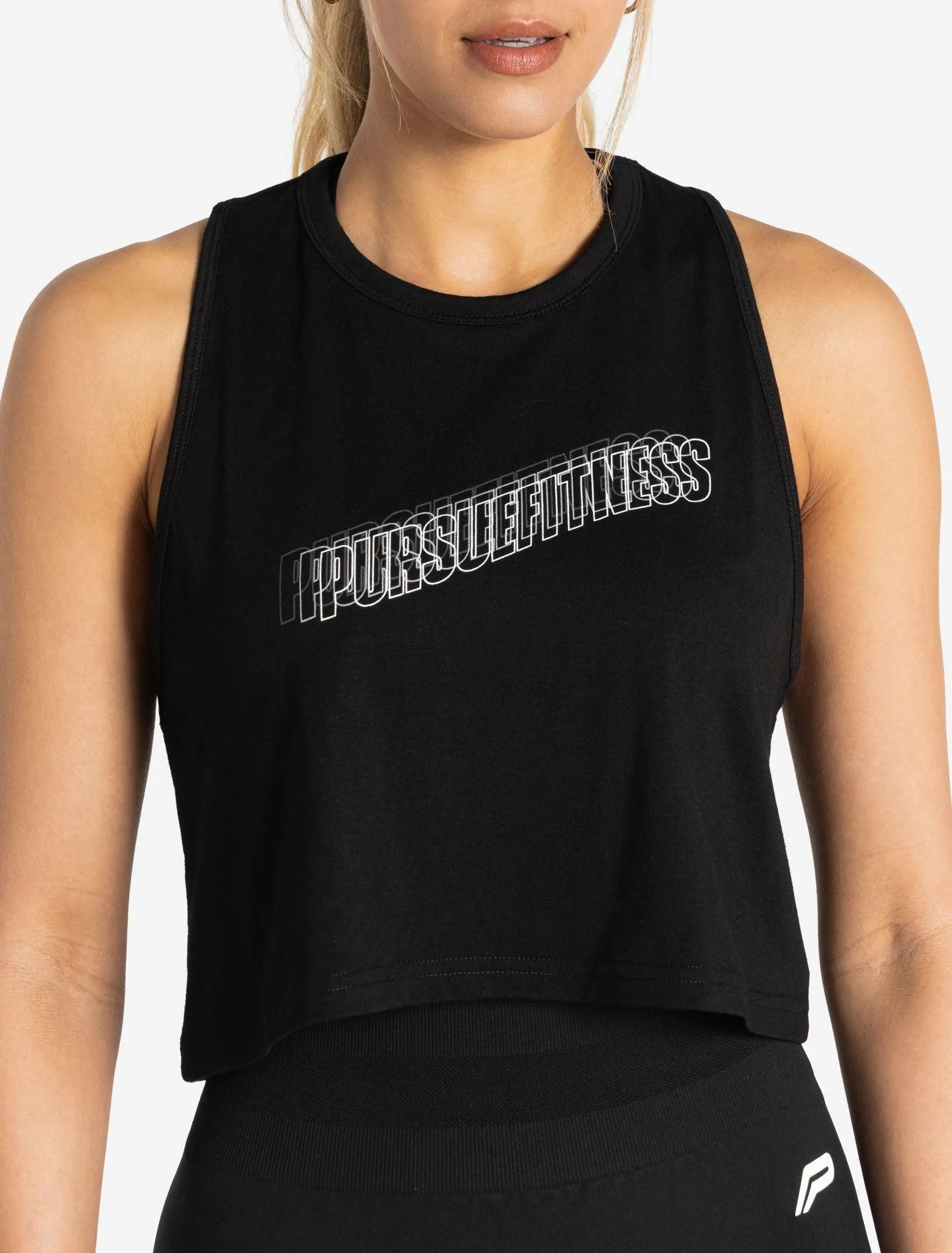 Wave Crop Tank - Black