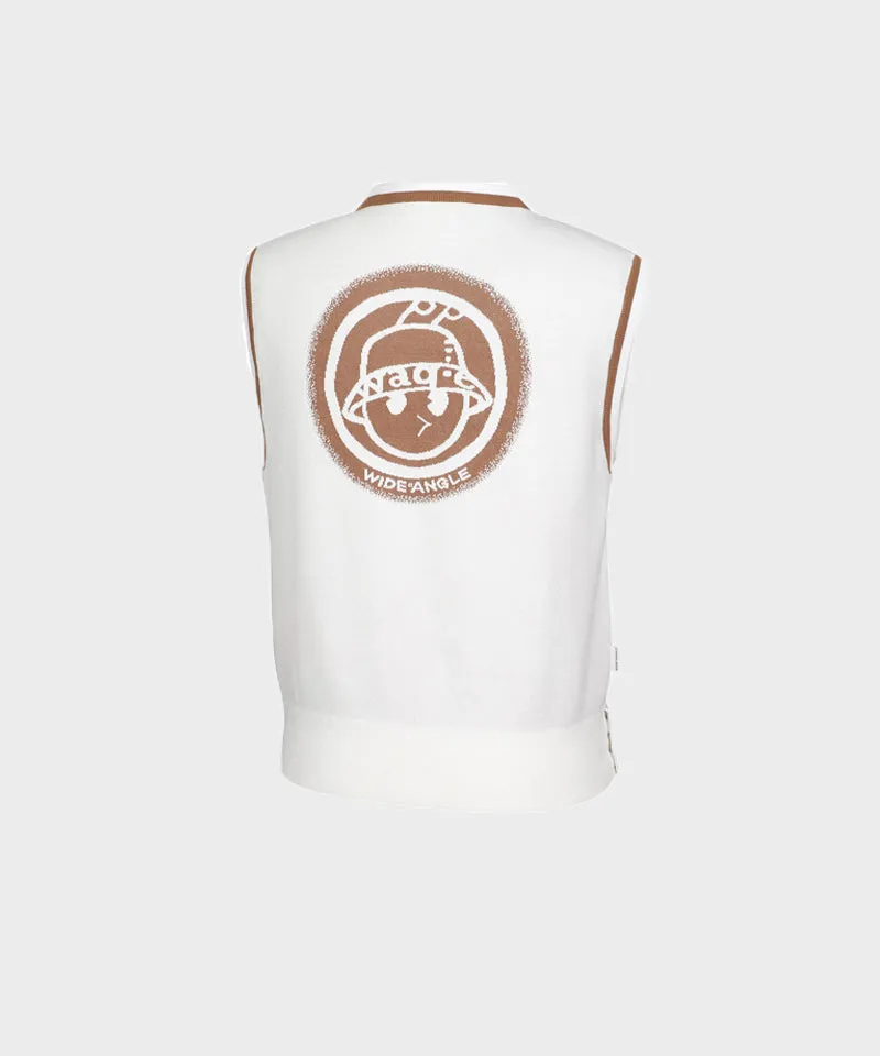 WideAngle: Co Waggle Artwork Loose Fit Vest L - Off-White