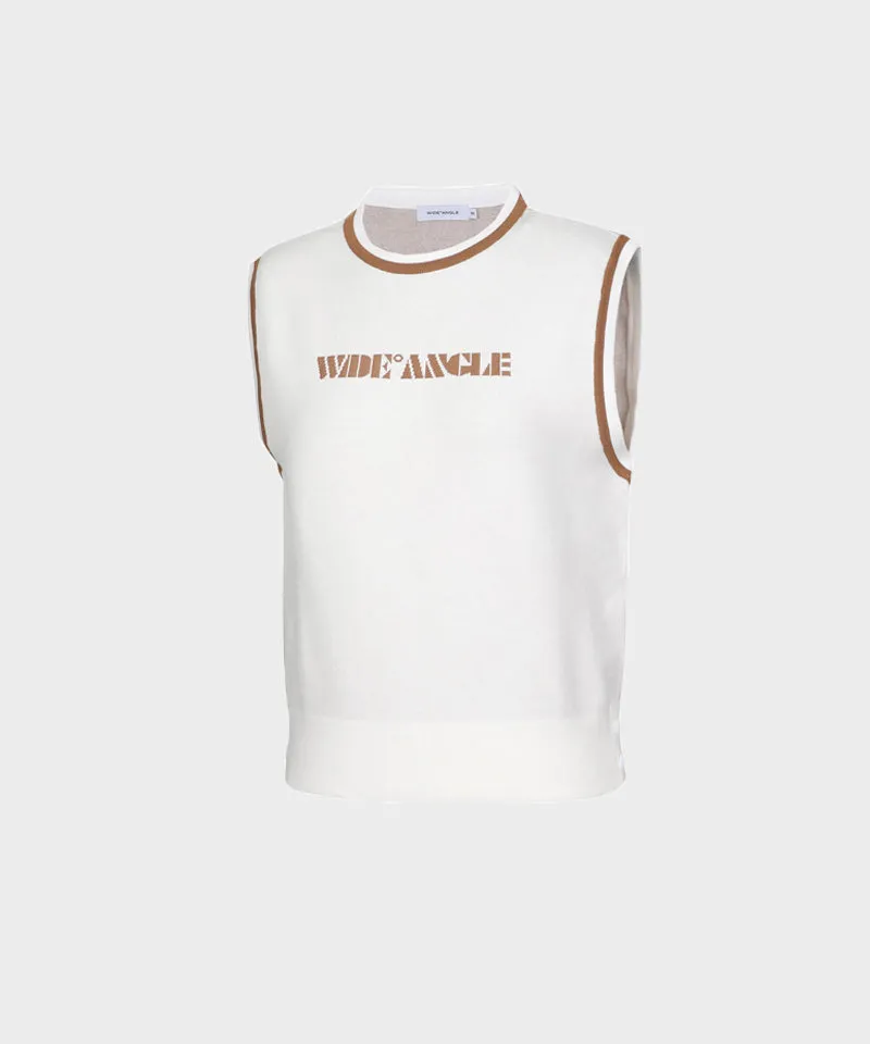 WideAngle: Co Waggle Artwork Loose Fit Vest L - Off-White