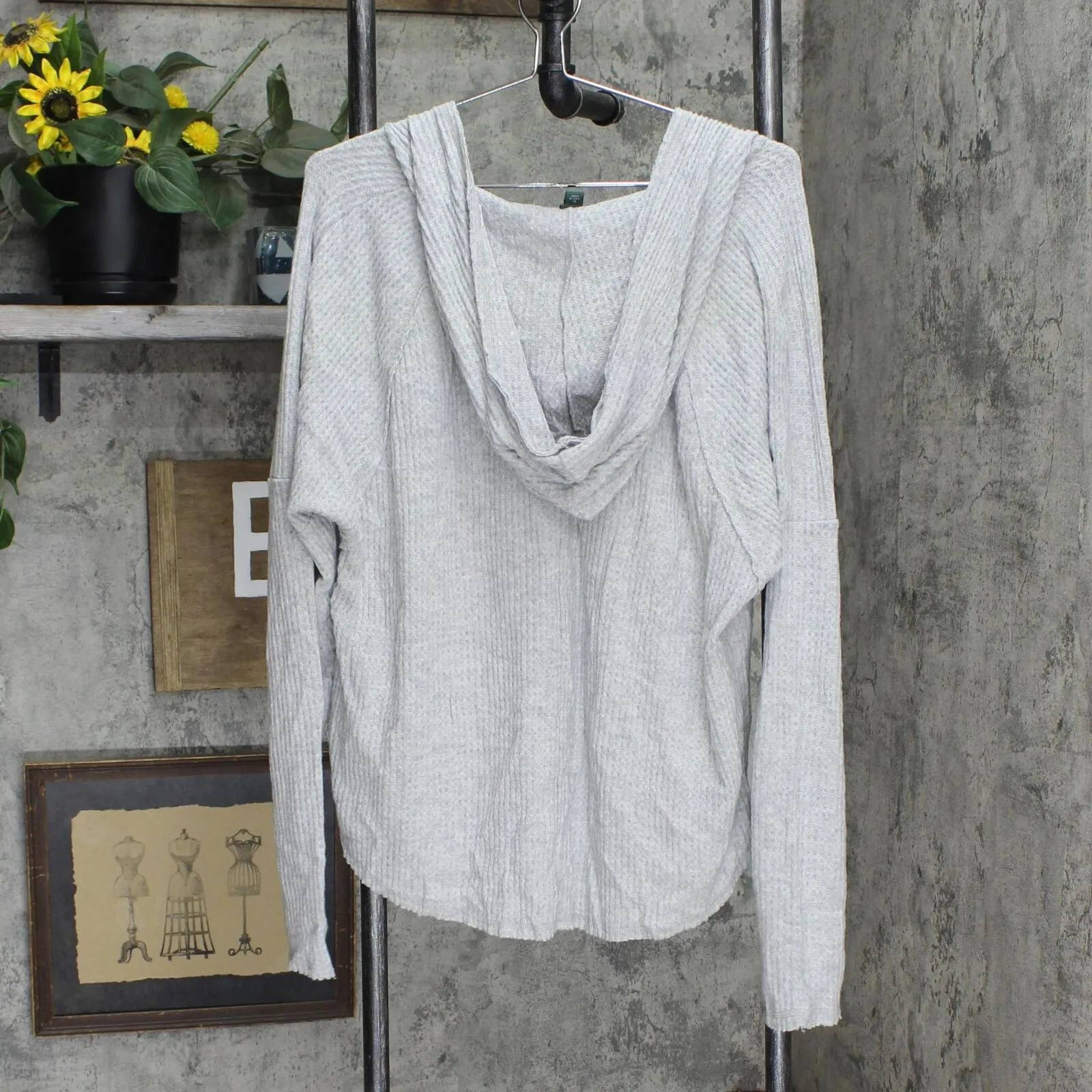 Wild Fable Women's Long Sleeve Tie-Front Hooded Waffle Knit T-Shirt 43494A0003