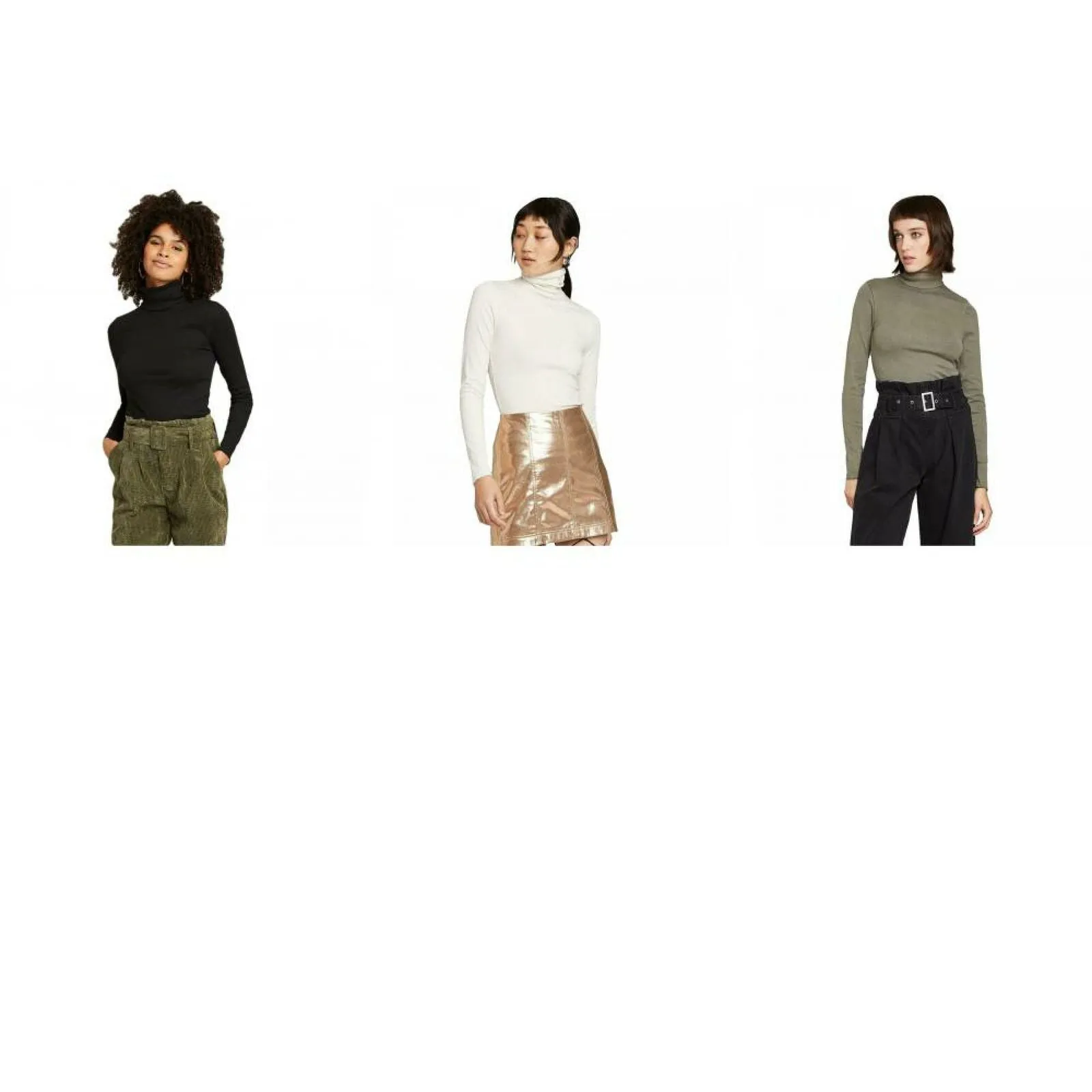 Wild Fable Women's Long Sleeve Turtleneck Rib Knit T-Shirt