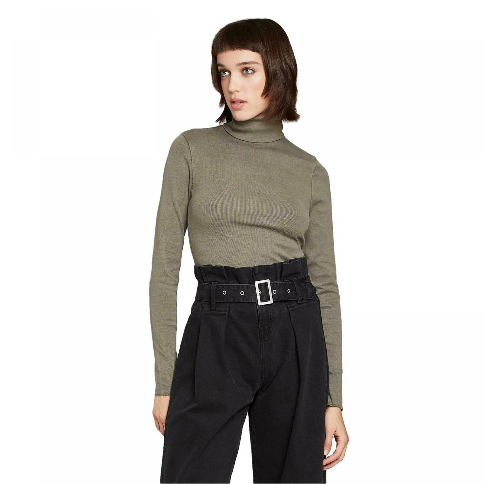 Wild Fable Women's Long Sleeve Turtleneck Rib Knit T-Shirt