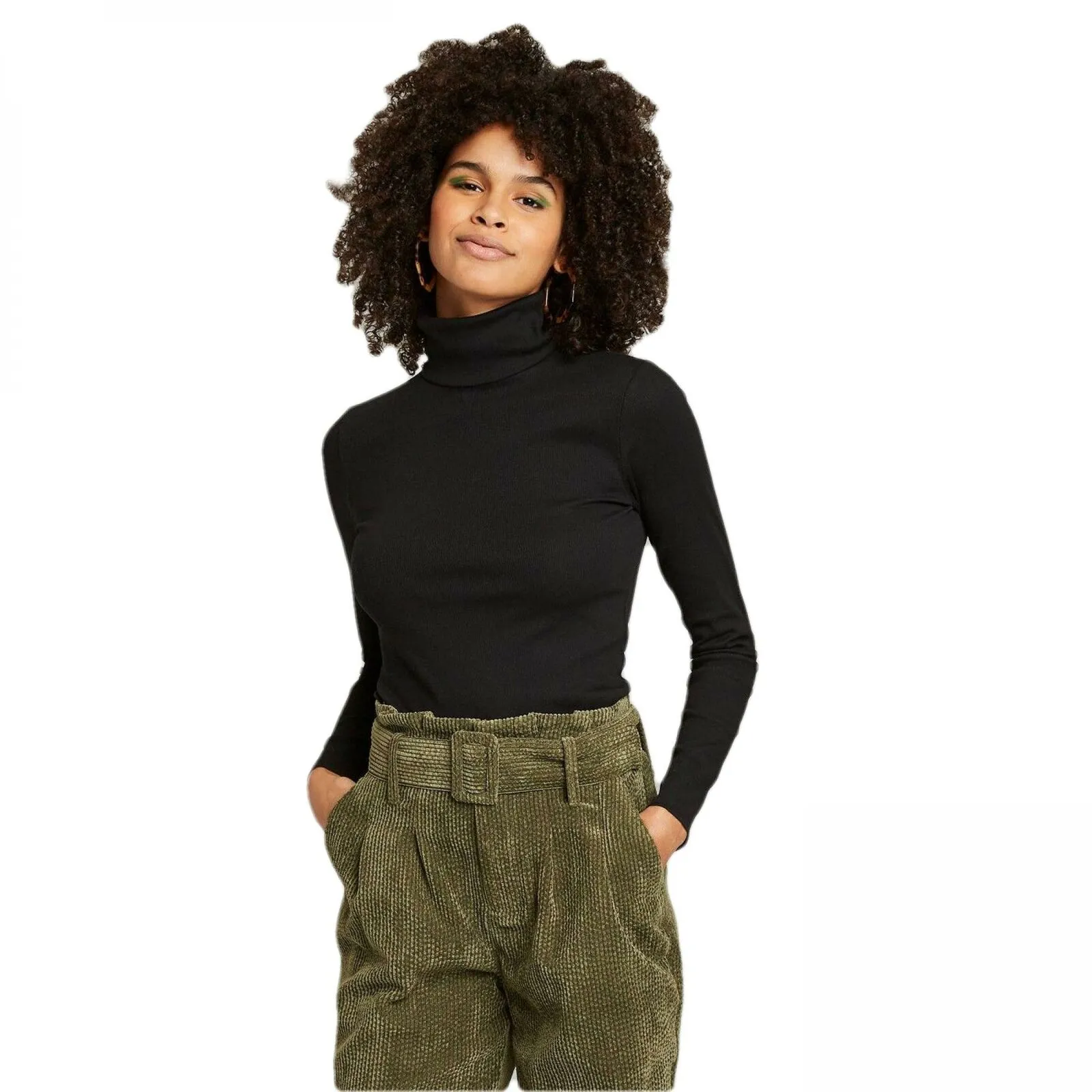 Wild Fable Women's Long Sleeve Turtleneck Rib Knit T-Shirt