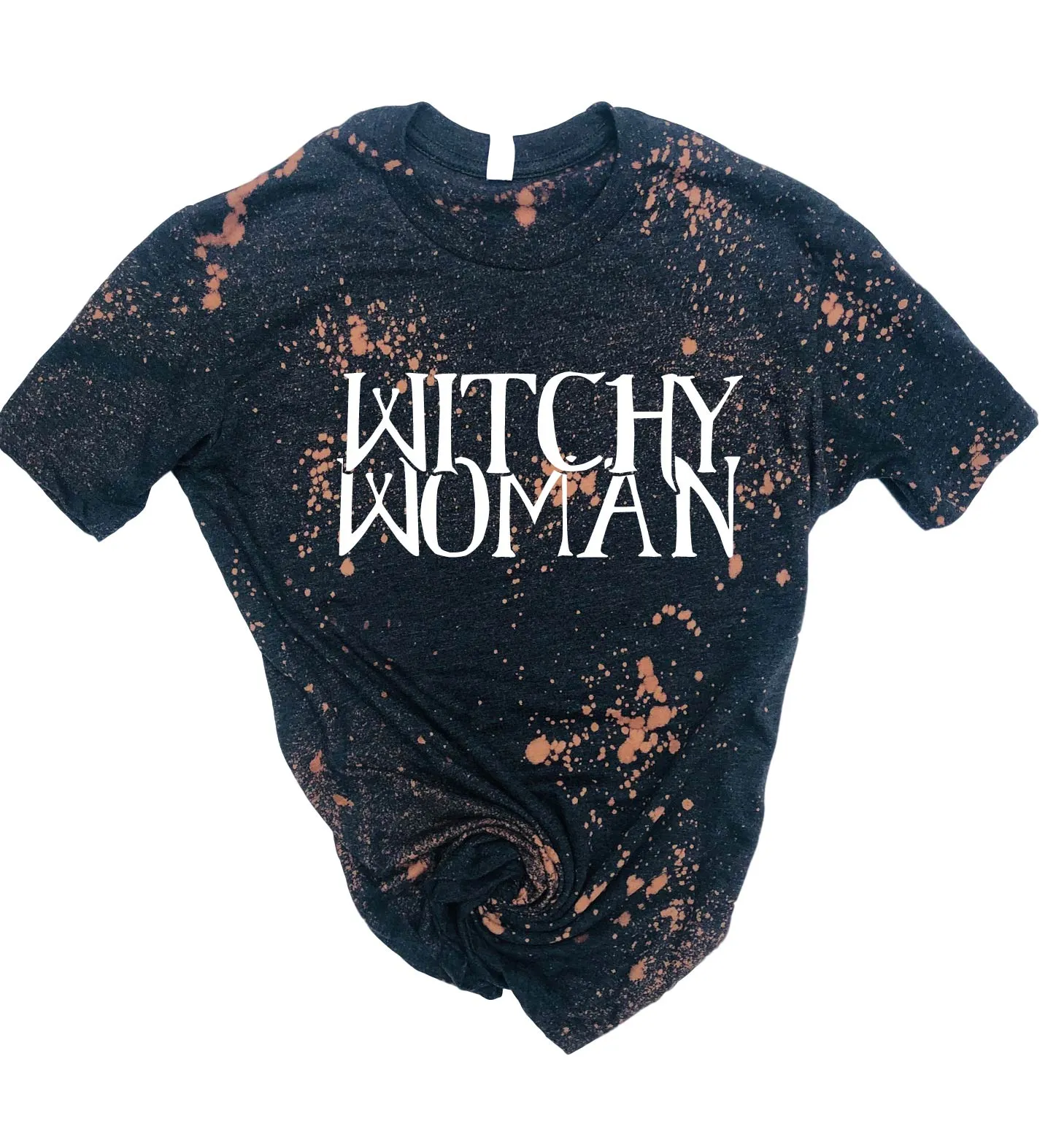 Witchy Woman Shirt | Halloween Bleached Tee | Unisex Crew