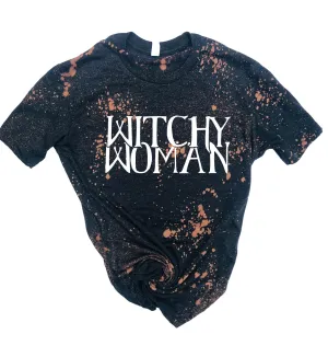 Witchy Woman Shirt | Halloween Bleached Tee | Unisex Crew