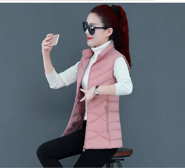 Woman Vest Autumn Winter Warm Down Cotton Vests Female Thick Removable Hooded Waistcoat Women's Sleeveless Jacket Vest Coat