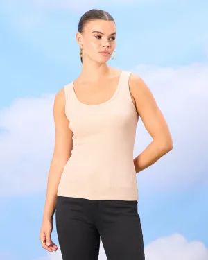Women Pink Rib Solid Vest