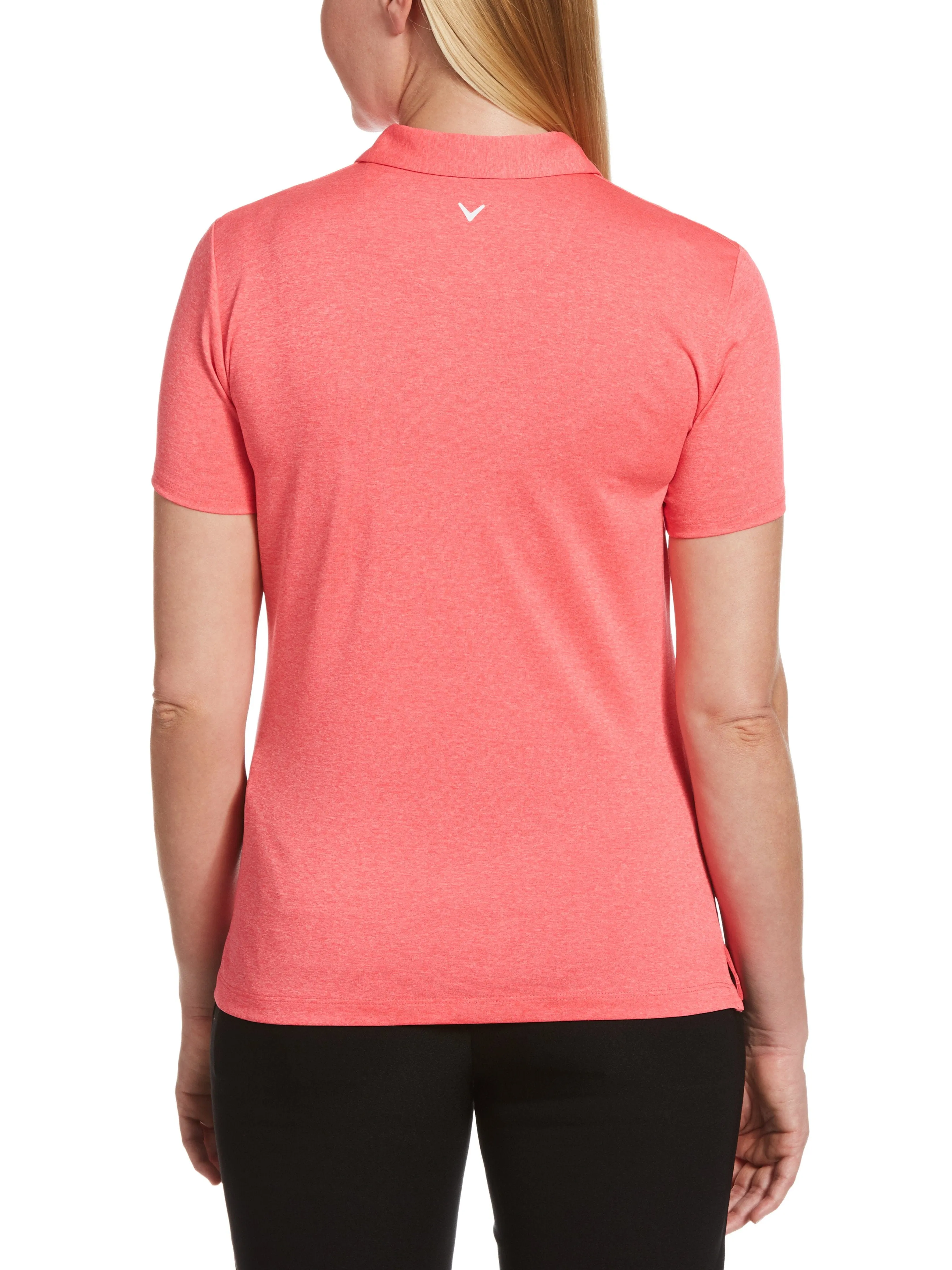 Womens 1/4 Zip Heather Polo