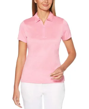 Womens 1/4 Zip Heather Polo