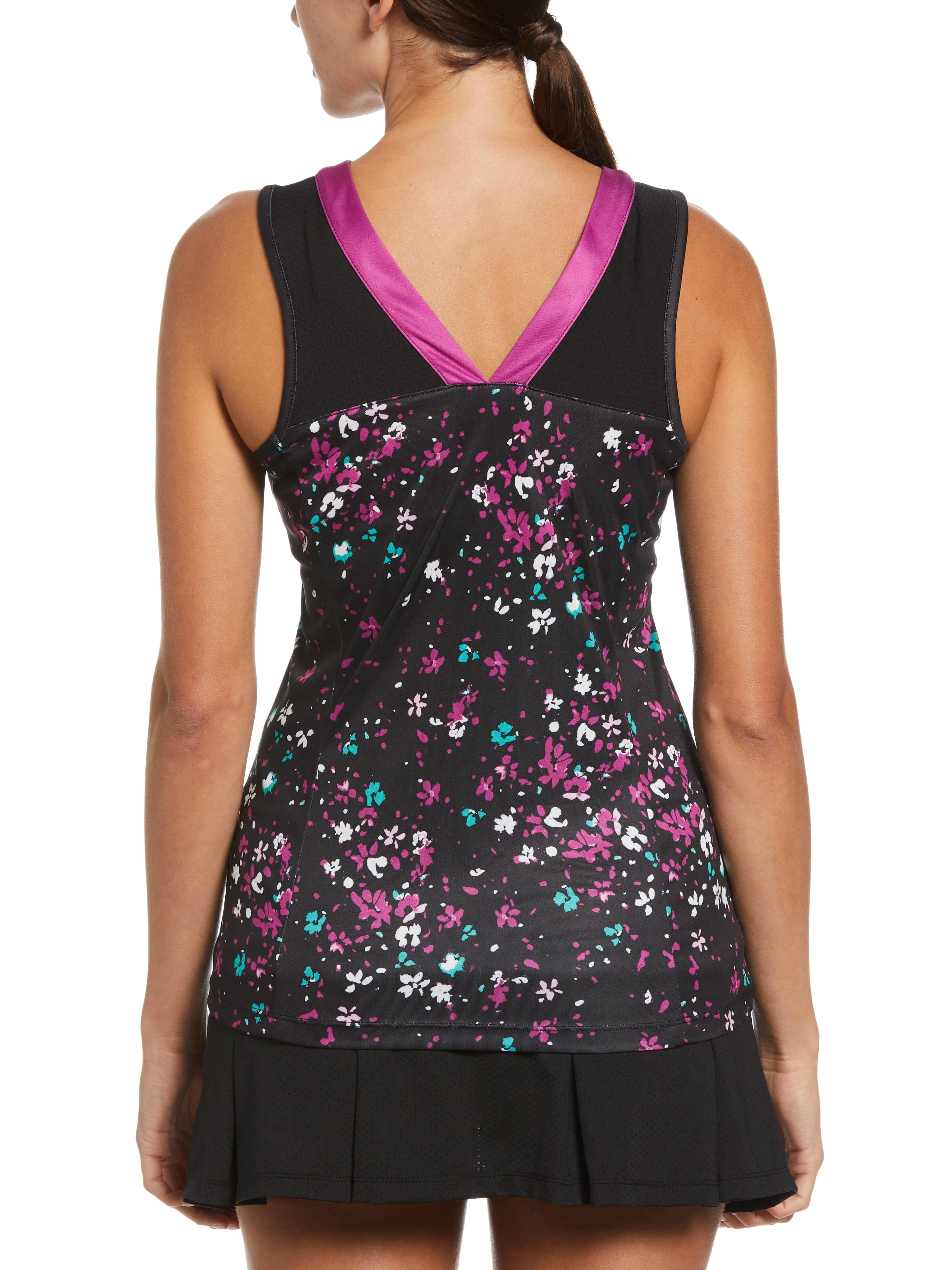 Women's Abstract Floral Printed Tennis Tank Top