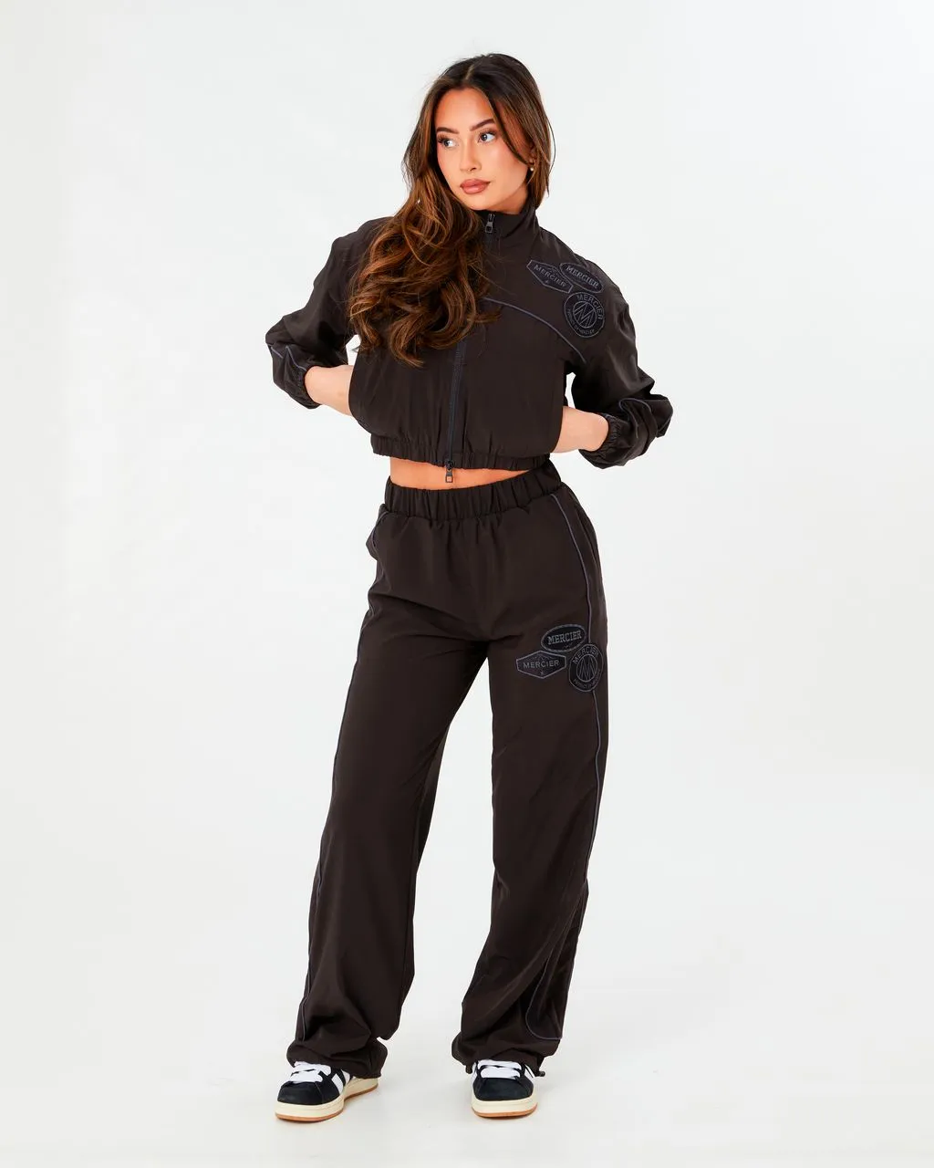 Womens Black OG Piping Track Top