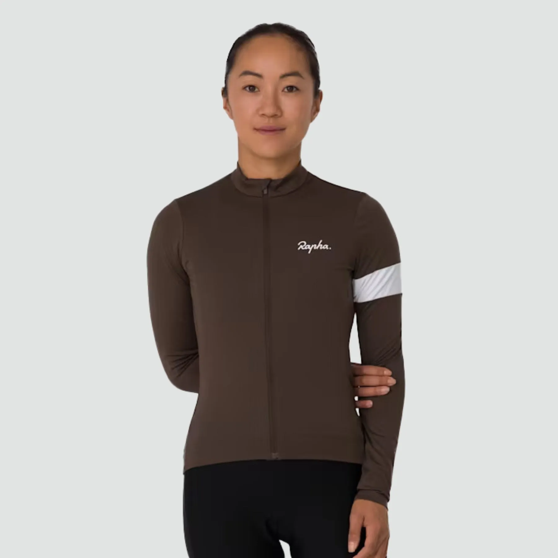 Women's Core Thermal Long Sleeve Jersey - Deep Coffee/White