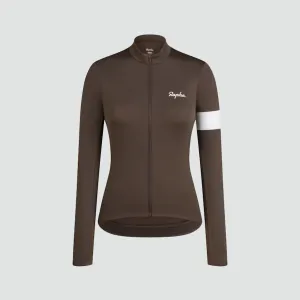 Women's Core Thermal Long Sleeve Jersey - Deep Coffee/White