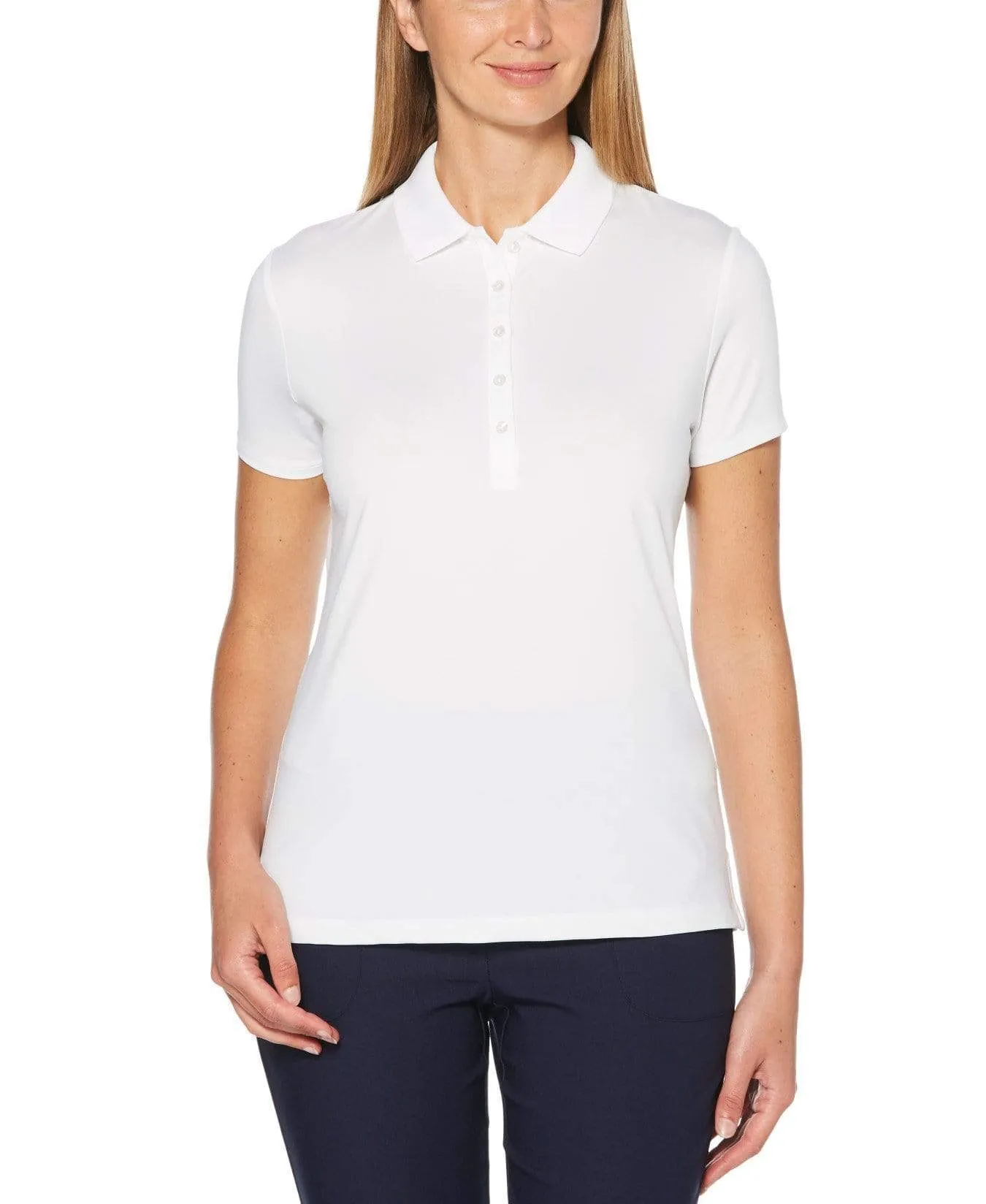 Womens Micro Hex Solid Polo