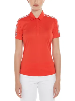 Women's Playful Floral Block Print Golf Polo