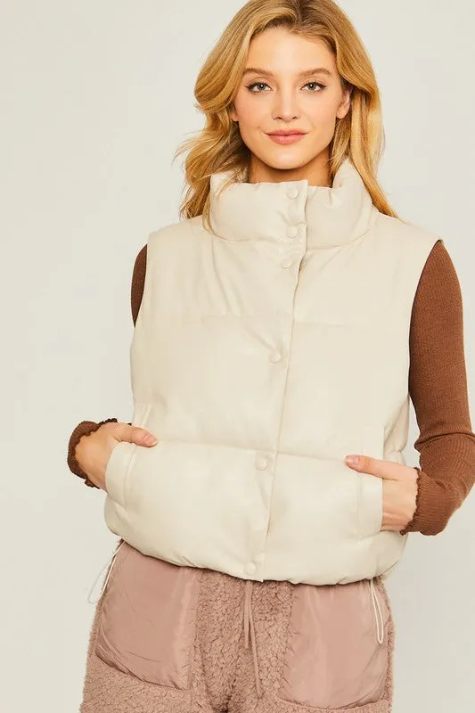 Women's PU Padded Vest