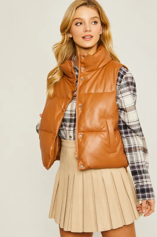 Women's PU Padded Vest