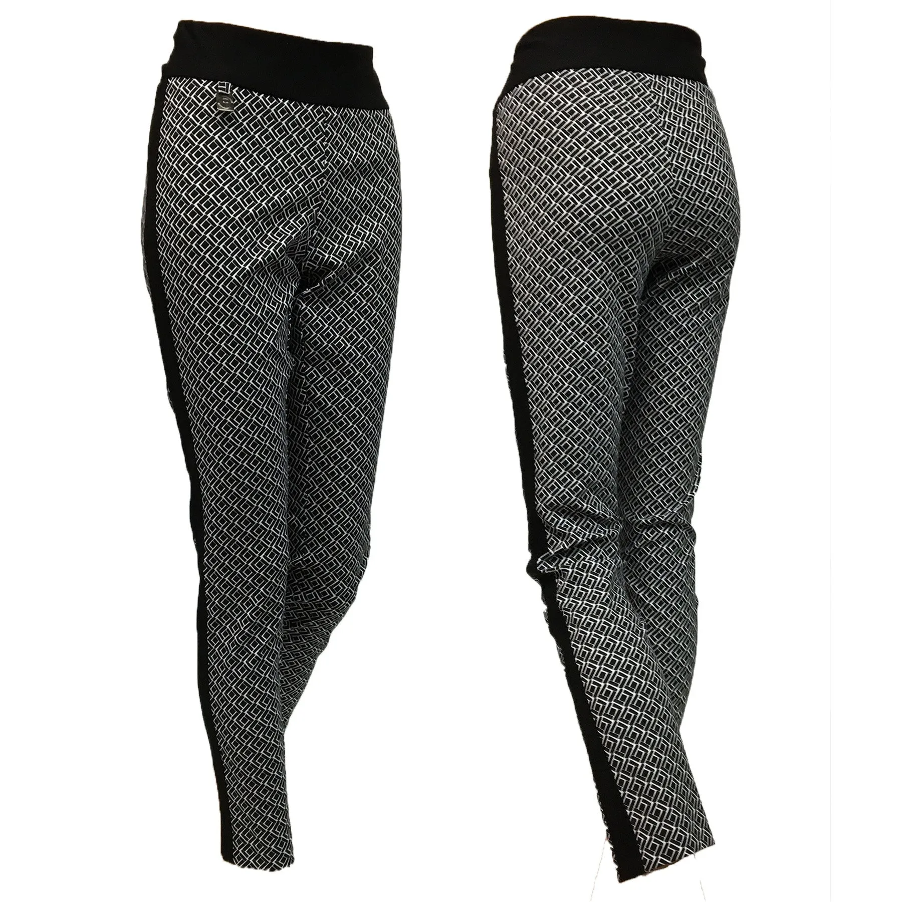 Women's Raffinalla | Comfort Pull On Geometric Pattern Pant | Black