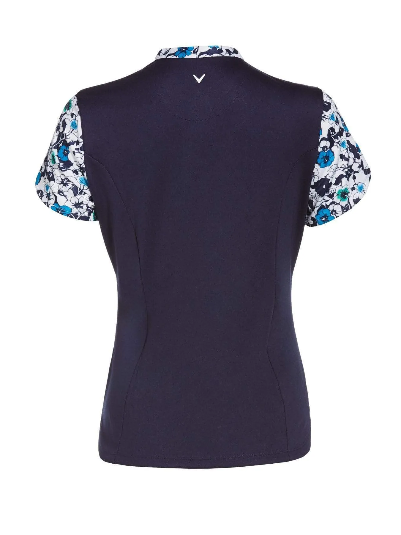 Womens Retro Floral Print Polo