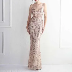 Women's Sequined Wedding Evening Mermaid Dress Bridal Gowns S-4XL