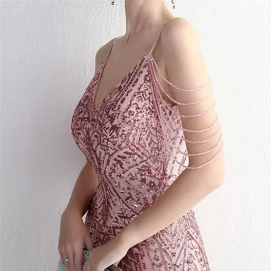 Women's Sequined Wedding Evening Mermaid Dress Bridal Gowns S-4XL